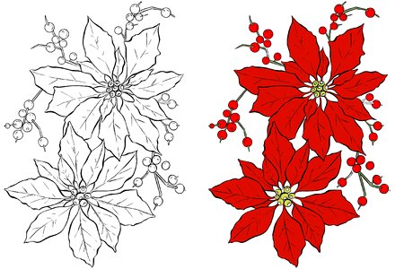 Colouring page xmas holiday. Free illustration for personal and commercial use.