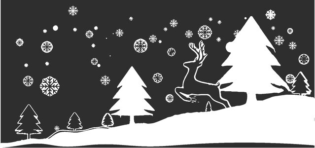 Deer winter december. Free illustration for personal and commercial use.