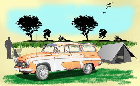 Wartburg 312 combi tourist. Free illustration for personal and commercial use.