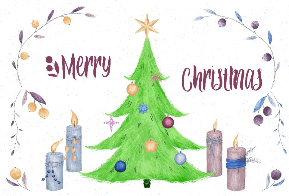 Merry christmas xmas decorative. Free illustration for personal and commercial use.
