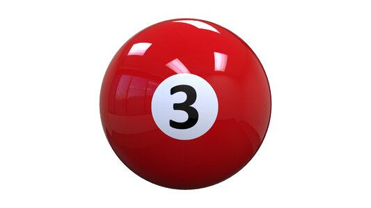 Red 3 8-ball. Free illustration for personal and commercial use.