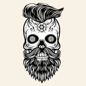 Celebration skull death. Free illustration for personal and commercial use.