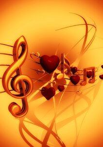 Heart treble clef sound. Free illustration for personal and commercial use.