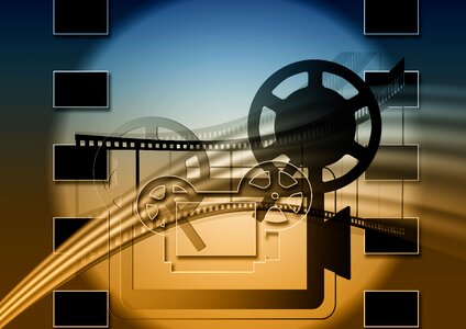 Cinema demonstration filmstrip. Free illustration for personal and commercial use.