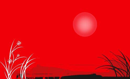 Abendstimmung sun red. Free illustration for personal and commercial use.