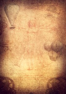 Leonardo da vinci human the vitruvian man. Free illustration for personal and commercial use.