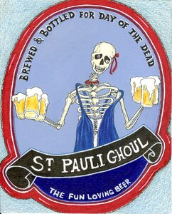 Skull brewery alcohol. Free illustration for personal and commercial use.