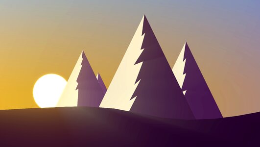 Landscape sunset Free illustrations. Free illustration for personal and commercial use.