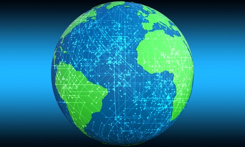 Global network technology. Free illustration for personal and commercial use.