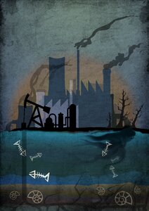 Factory atmosphere toxic. Free illustration for personal and commercial use.