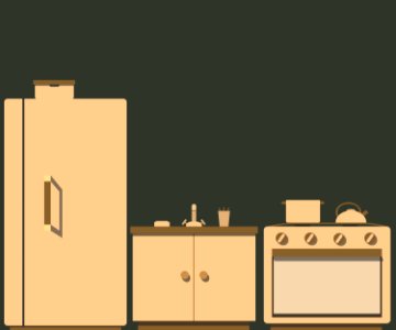 Kitchen interior design. Free illustration for personal and commercial use.