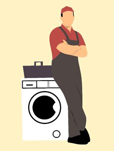 Full handy man isolated. Free illustration for personal and commercial use.
