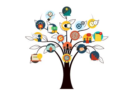 Target skills tree. Free illustration for personal and commercial use.