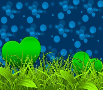 Hearts green grass. Free illustration for personal and commercial use.