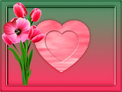 Background heart flowers romantic. Free illustration for personal and commercial use.