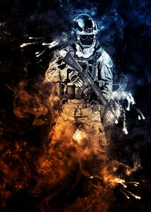 Soldier war military. Free illustration for personal and commercial use.