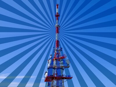 Wave radio tower transmission tower. Free illustration for personal and commercial use.