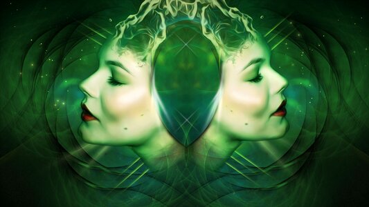 Dark twins fractal. Free illustration for personal and commercial use.