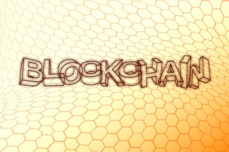 Hand holding blocks cryptographically. Free illustration for personal and commercial use.