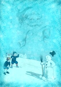 Frame children snowman. Free illustration for personal and commercial use.