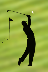 Tee golf ball putting. Free illustration for personal and commercial use.