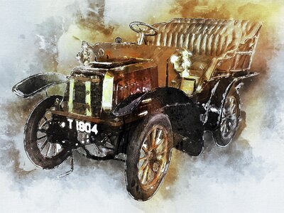 The 1904 imperial oldtimer chrysler. Free illustration for personal and commercial use.