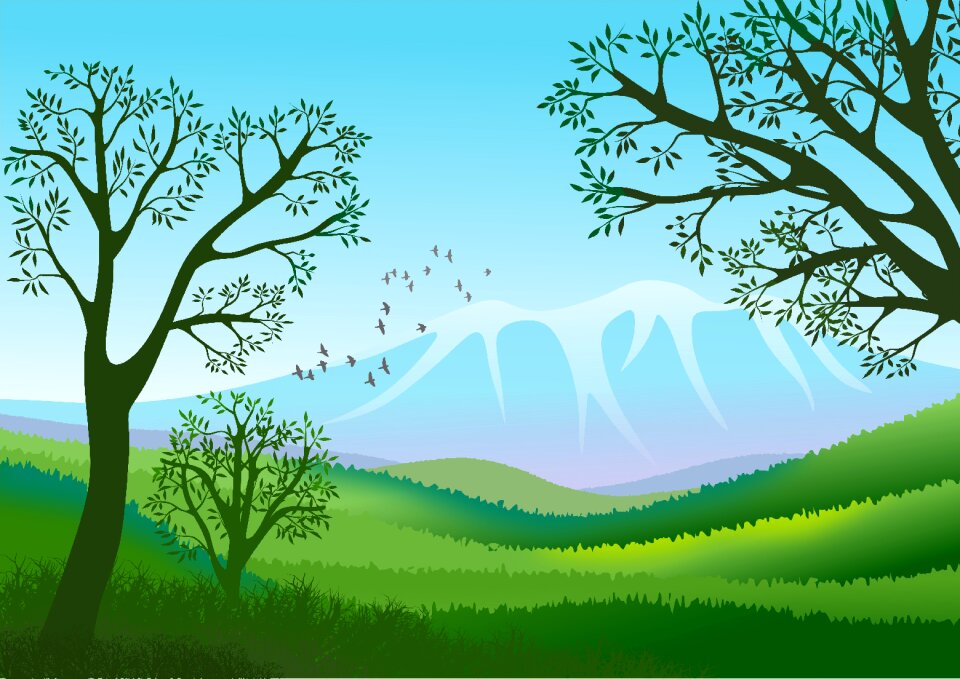 Summer green sky. Free illustration for personal and commercial use.