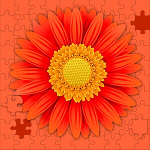Summer color puzzle. Free illustration for personal and commercial use.