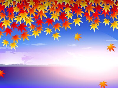 Sunrise autumn sky. Free illustration for personal and commercial use.