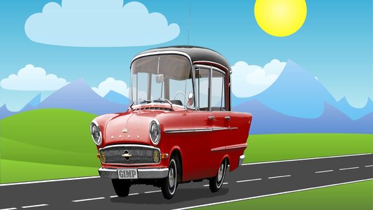 Vehicle cartoon gimp. Free illustration for personal and commercial use.