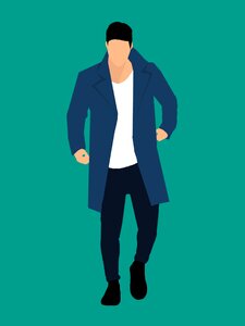 Caucasian clothing confidence. Free illustration for personal and commercial use.