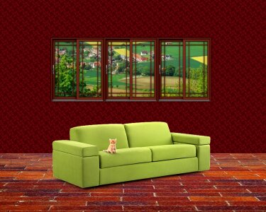 House sofa kitten. Free illustration for personal and commercial use.