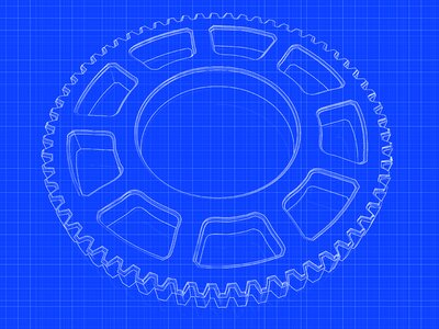 Engineering technology cogwheel. Free illustration for personal and commercial use.