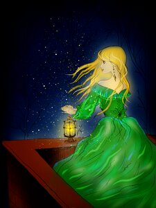 Dress lantern story. Free illustration for personal and commercial use.