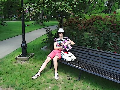 Green park bench. Free illustration for personal and commercial use.
