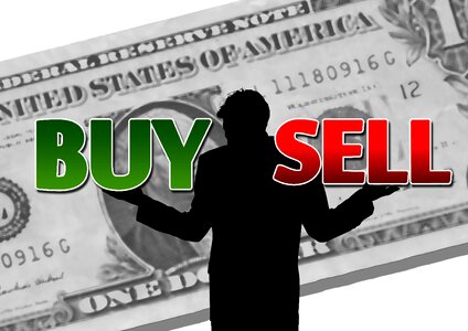 Buy sell stock exchange. Free illustration for personal and commercial use.