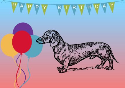 Dachshund birthday dachshund happy birthday Free illustrations. Free illustration for personal and commercial use.