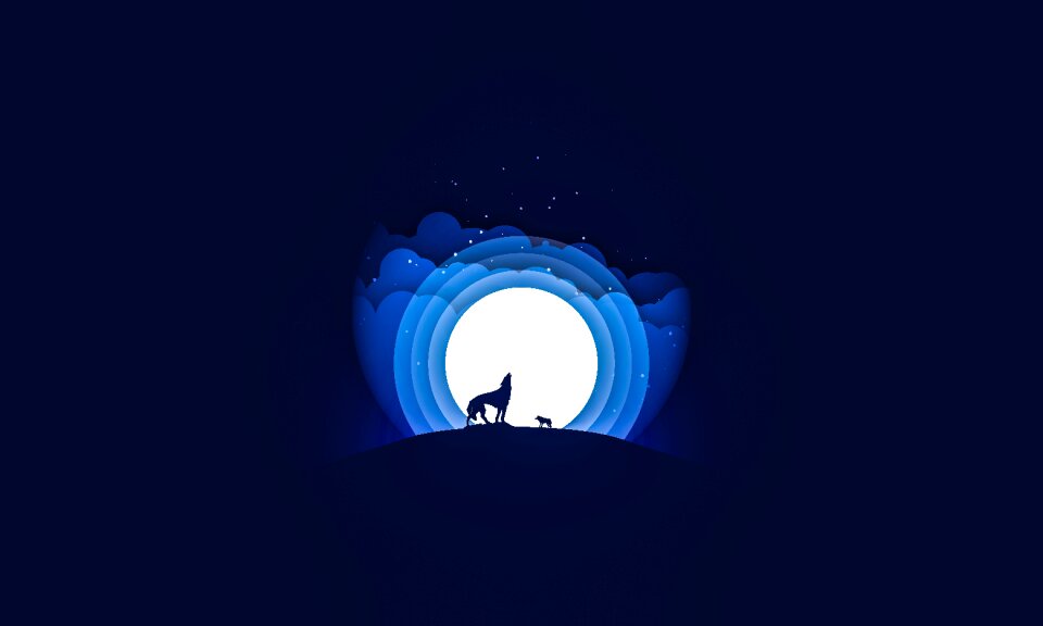 Wolf night Free illustrations. Free illustration for personal and commercial use.