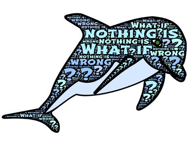 Dolphin reality suffering. Free illustration for personal and commercial use.