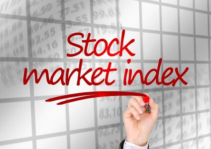 Write glass stock market index. Free illustration for personal and commercial use.