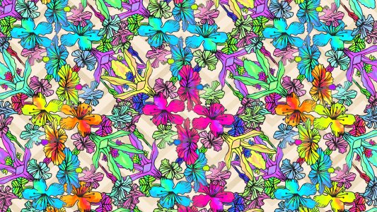 Acid floral vintage. Free illustration for personal and commercial use.