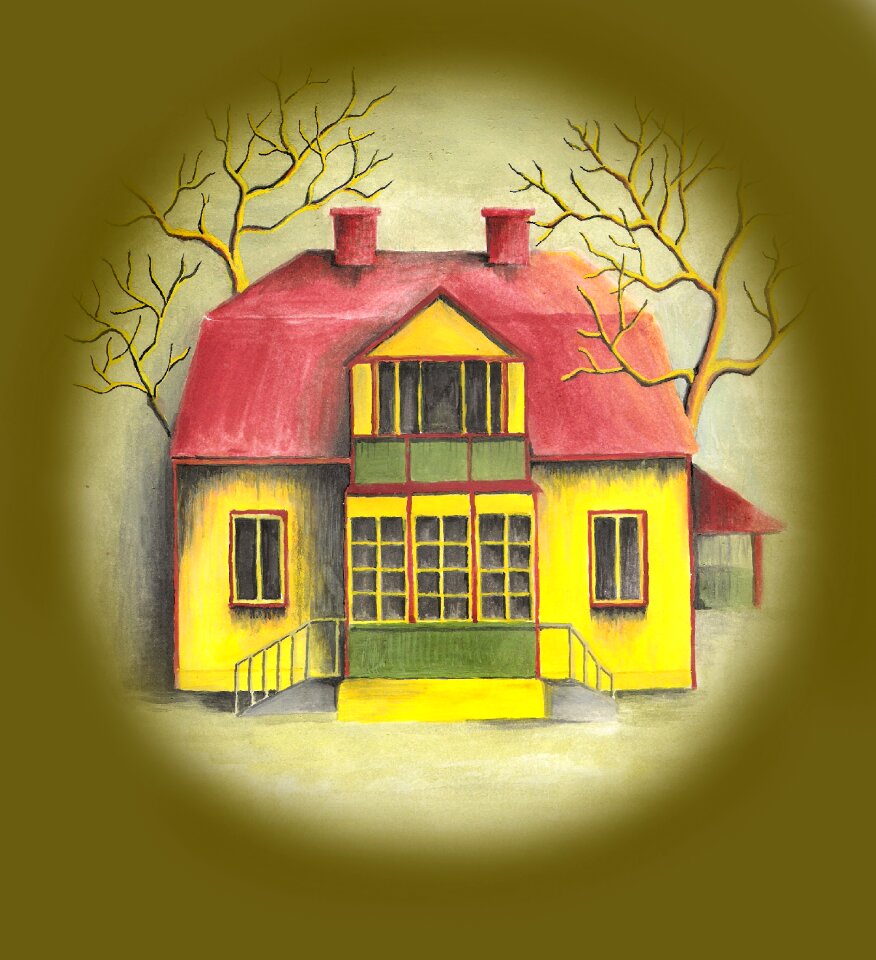 Villa yellow house Free illustrations. Free illustration for personal and commercial use.