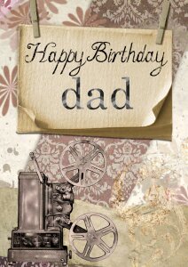 Card greeting father. Free illustration for personal and commercial use.