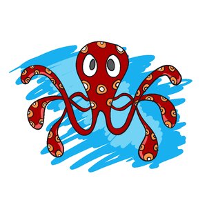 Cartoon animal underwater. Free illustration for personal and commercial use.