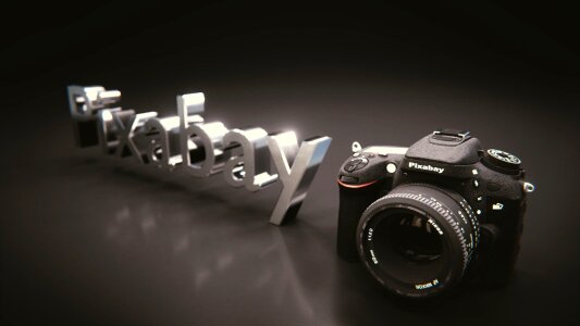 Lettering camera nikon. Free illustration for personal and commercial use.