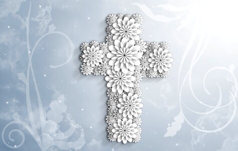 Christian cross flower. Free illustration for personal and commercial use.