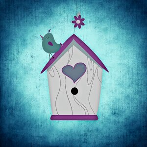 Colorful nesting box garden. Free illustration for personal and commercial use.