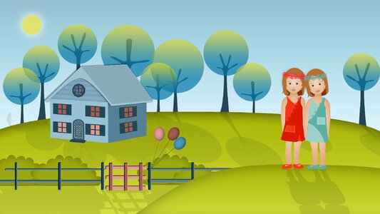 Family vector house. Free illustration for personal and commercial use.