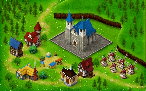 Background isometric house. Free illustration for personal and commercial use.