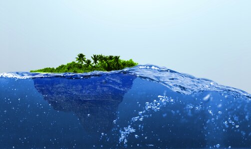 Nature sea waters. Free illustration for personal and commercial use.